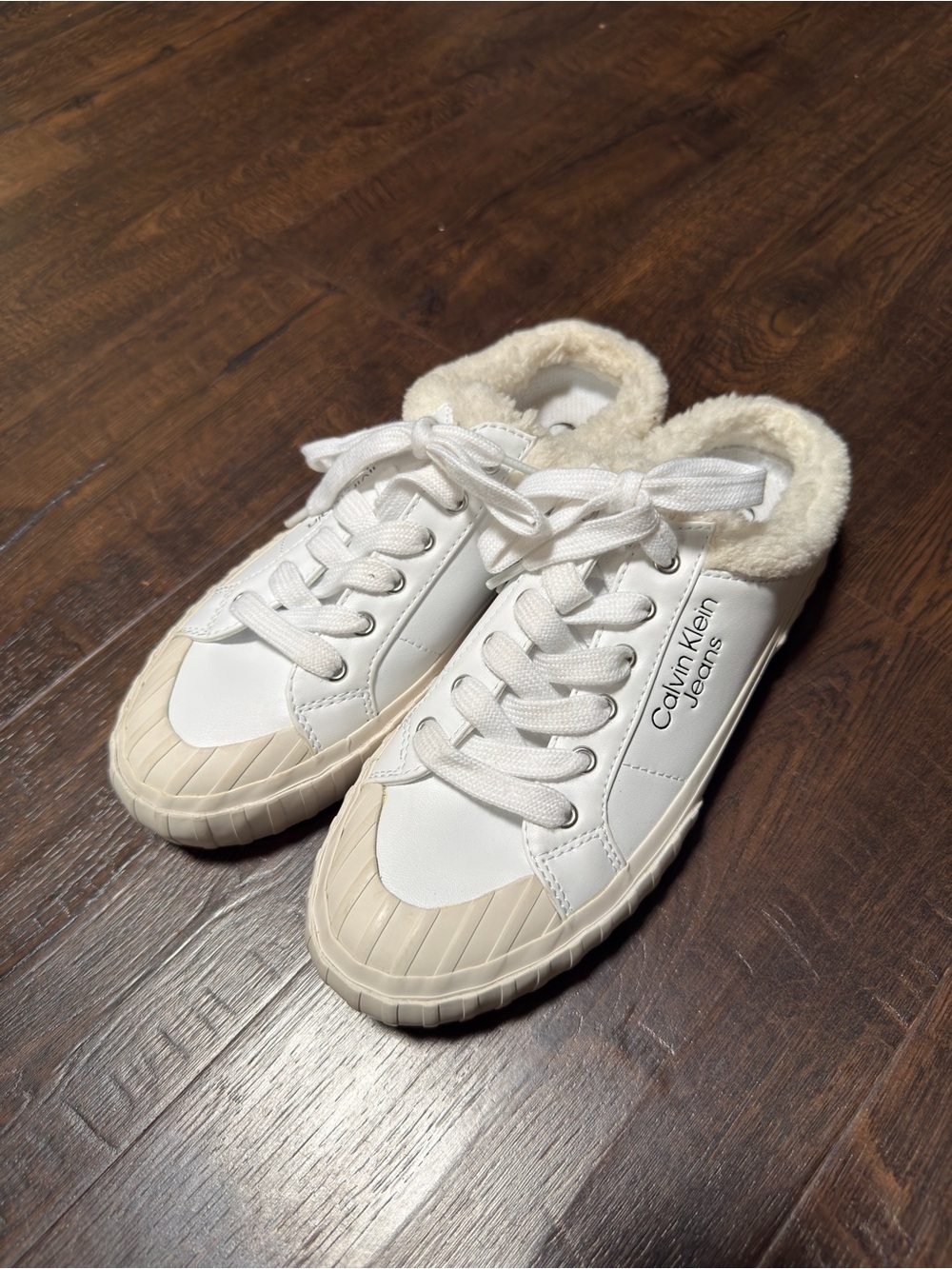 Calvin Klein Jeans White Slip-on Sneakers | Size 8